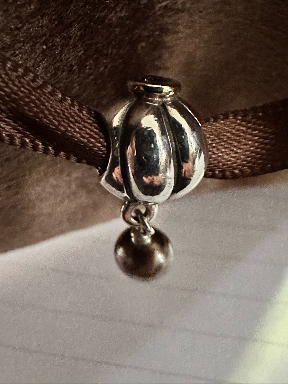 Pandora ❤️ Retired Blooming Pearl Dangle Charm-Silver & 14k Gold w/Brown CZ